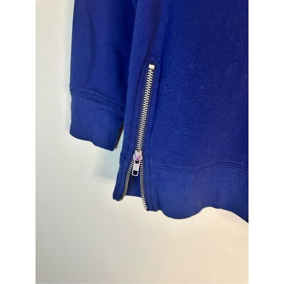 J. Crew Navy Blue Zip Bottom Crewneck Sweater Size Small - Picture 2 of 5